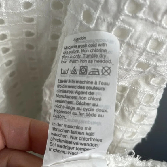 J. CREW Eyelet Midi Dress White Button-Front Cotton Lined Coquette Preppy 0P - Picture 9 of 12